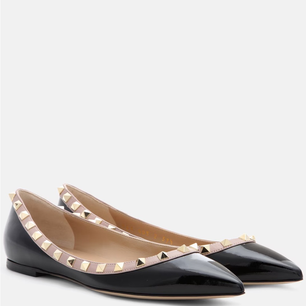 Black Studded Women's Flats